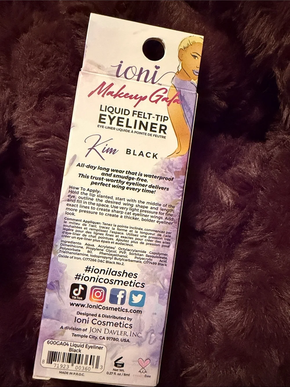 Ioni Liquid Felt Tip Eyeliner Extreme Black Waterproof Precise Wing 600GA04